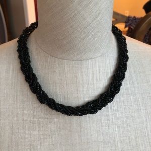 WHBM Black Braided Bead Necklace